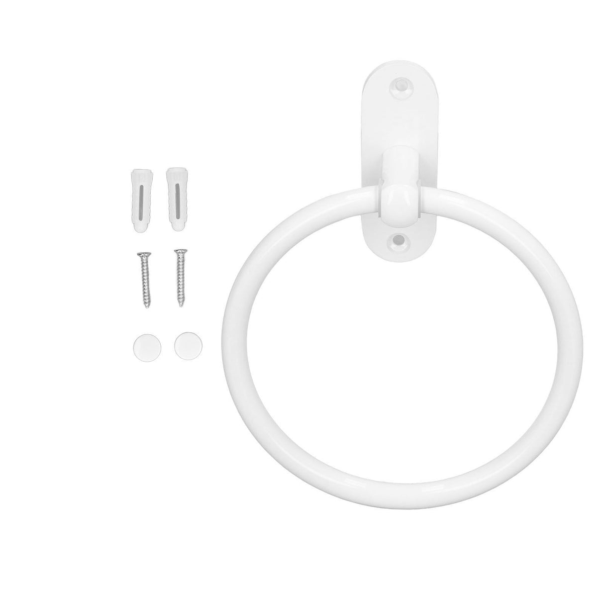 Bathroom Towel Holder Aluminium Alloy Space Saving White Elegant Style Washroom Hand Towel Rings for Hotel