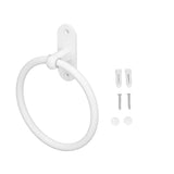 Bathroom Towel Holder Aluminium Alloy Space Saving White Elegant Style Washroom Hand Towel Rings for Hotel
