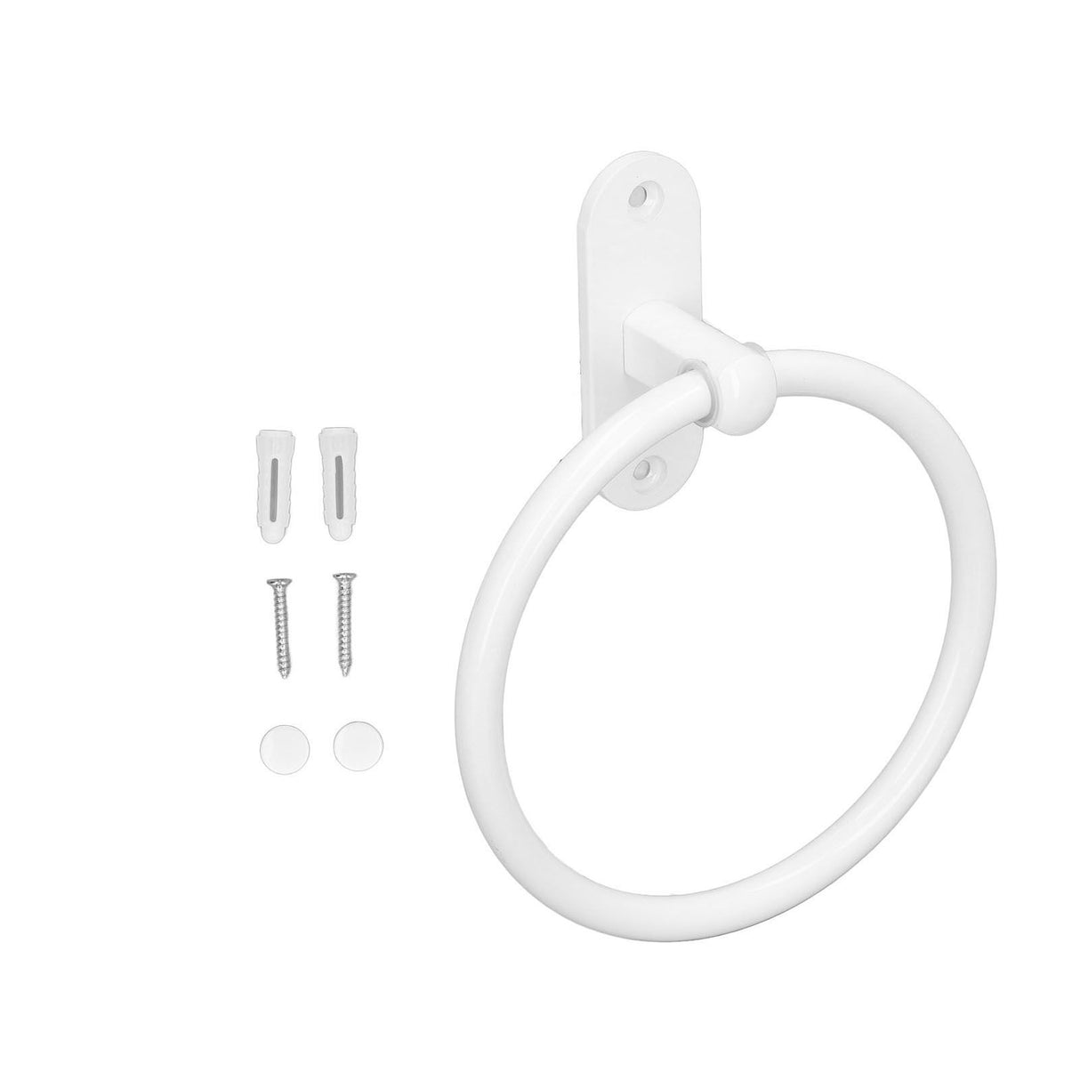 Bathroom Towel Holder Aluminium Alloy Space Saving White Elegant Style Washroom Hand Towel Rings for Hotel