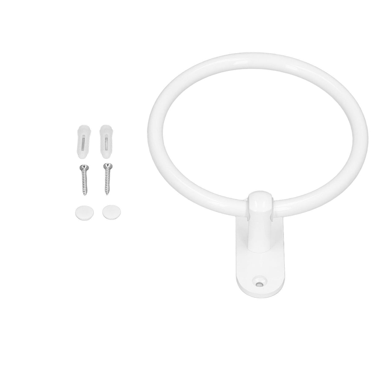 Bathroom Towel Holder Aluminium Alloy Space Saving White Elegant Style Washroom Hand Towel Rings for Hotel
