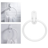 Bathroom Towel Holder Aluminium Alloy Space Saving White Elegant Style Washroom Hand Towel Rings for Hotel - Extra Image