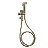 Antique Bidet Sprayer Female and Male Thread G1/2 Single Handle Antique Copper Finish Toilet Sprayer with Angle Valve - Front View