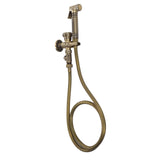 Antique Bidet Sprayer Female and Male Thread G1/2 Single Handle Antique Copper Finish Toilet Sprayer with Angle Valve