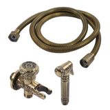 Antique Bidet Sprayer Female and Male Thread G1/2 Single Handle Antique Copper Finish Toilet Sprayer with Angle Valve - Extra Image