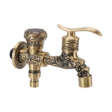 Water Tap 2 Handles 1 Hole Oil Rub Antique Dragon Carved Brass Faucet for Bathroom Sink Countertop Mounted Basin - Top-Down View