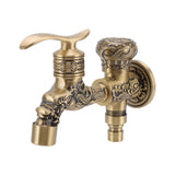 Water Tap 2 Handles 1 Hole Oil Rub Antique Dragon Carved Brass Faucet for Bathroom Sink Countertop Mounted Basin