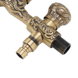Water Tap 2 Handles 1 Hole Oil Rub Antique Dragon Carved Brass Faucet for Bathroom Sink Countertop Mounted Basin - Extra Image