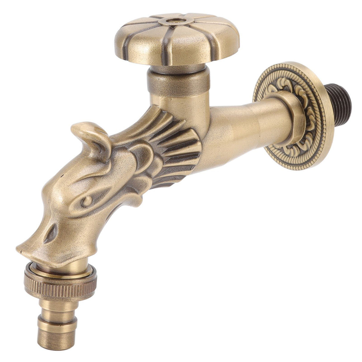 Antique Faucet G1/2 Engraved Brass Vintage Bronze Horse Shape Hanging Bathroom Sink Faucet Internal Thread