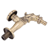 Antique Faucet G1/2 Engraved Brass Vintage Bronze Horse Shape Hanging Bathroom Sink Faucet Internal Thread