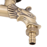 Antique Faucet G1/2 Engraved Brass Vintage Bronze Horse Shape Hanging Bathroom Sink Faucet Internal Thread