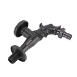 Copper Bathroom Sink Faucets Antique Efficient Multipurpose Engraved Retro Faucet for Bathroom Outdoor Black - Close-Up Angle