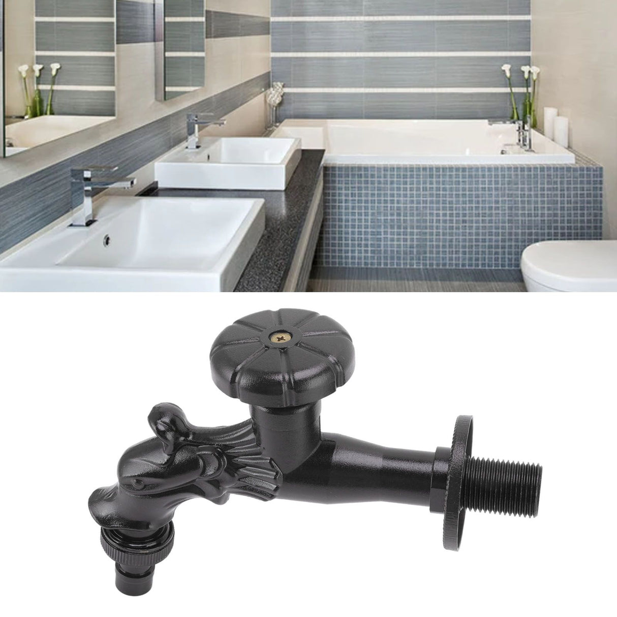 Copper Bathroom Sink Faucets Antique Efficient Multipurpose Engraved Retro Faucet for Bathroom Outdoor Black