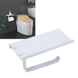 Toilet Paper Holder Phone Shelf Stainless Steel Anti Rust Prevent Slipping Towel Rack for Bathroom Kitchen - Extra Image