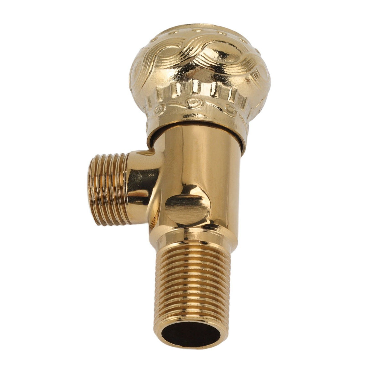 Angle Stop Valve Gold Antique Full Copper Carving Thicken Cold Hot Faucet Water Stop Valve for Bathroom Kitchen