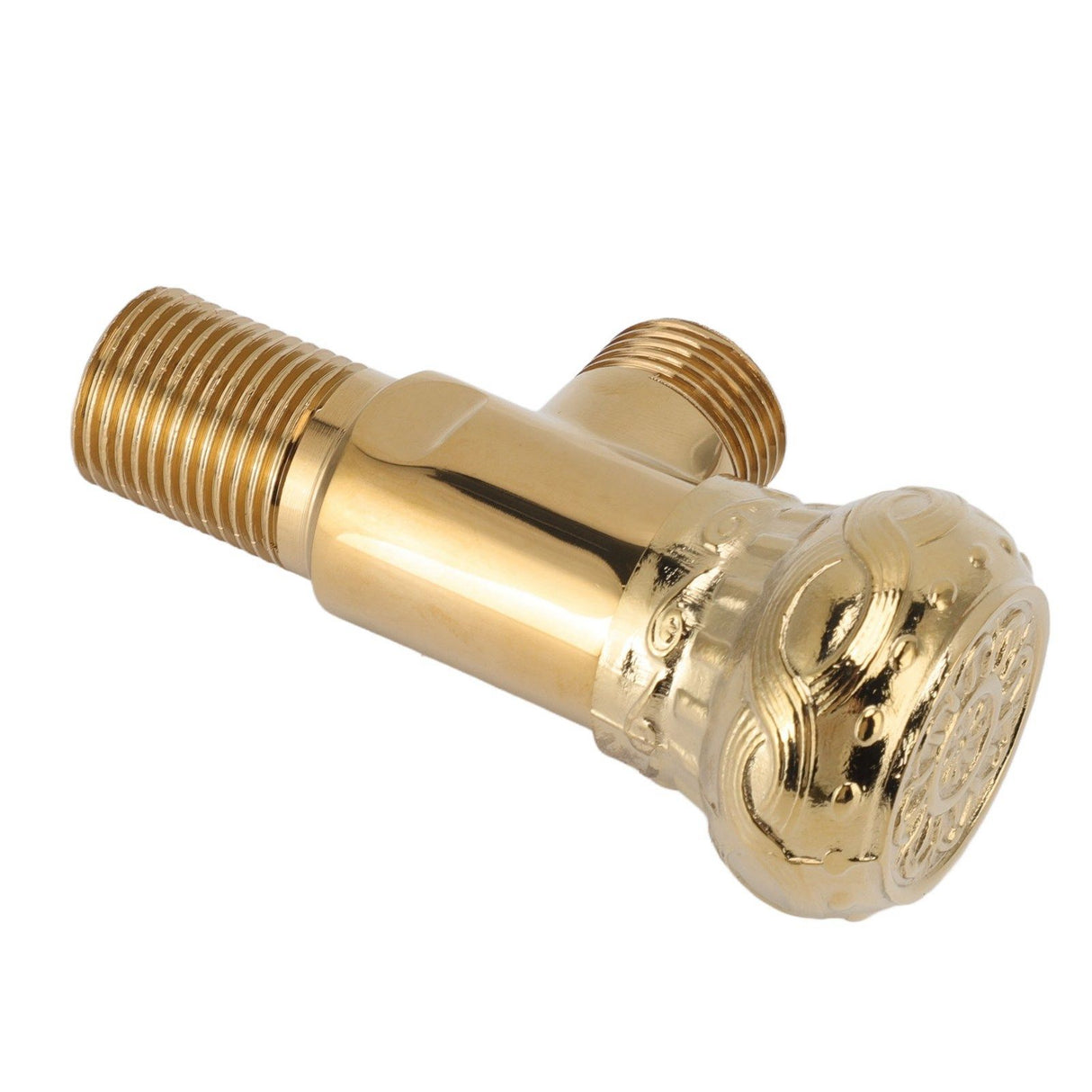 Angle Stop Valve Gold Antique Full Copper Carving Thicken Cold Hot Faucet Water Stop Valve for Bathroom Kitchen