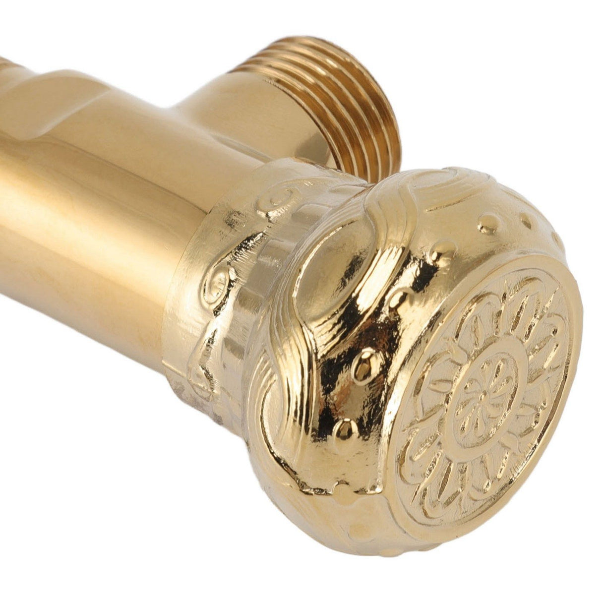 Angle Stop Valve Gold Antique Full Copper Carving Thicken Cold Hot Faucet Water Stop Valve for Bathroom Kitchen