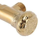 Angle Stop Valve Gold Antique Full Copper Carving Thicken Cold Hot Faucet Water Stop Valve for Bathroom Kitchen - Extra Image