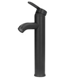 Black Faucet Bathroom G1/2 Stainless Steel Easy Control Matte Black Tall Vessel Sink Faucet with 2 Hoses for Bathroom