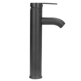 Black Faucet Bathroom G1/2 Stainless Steel Easy Control Matte Black Tall Vessel Sink Faucet with 2 Hoses for Bathroom - Low Angle