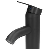 Black Faucet Bathroom G1/2 Stainless Steel Easy Control Matte Black Tall Vessel Sink Faucet with 2 Hoses for Bathroom