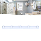 Wall Mounted Coat Rack Modern Stylish Coat Hanger Rack with 5 Hooks for Bathroom Living Room White