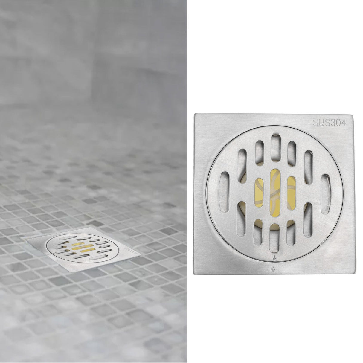 Shower Floor Drain Odourless Prevents Backflow Stainless Steel Shower Drain for Bathroom Toilet Kitchen