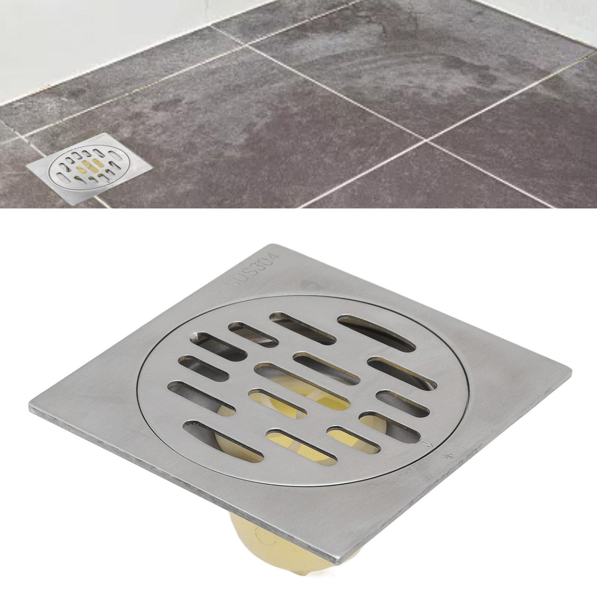 Shower Floor Drain Odourless Prevents Backflow Stainless Steel Shower Drain for Bathroom Toilet Kitchen
