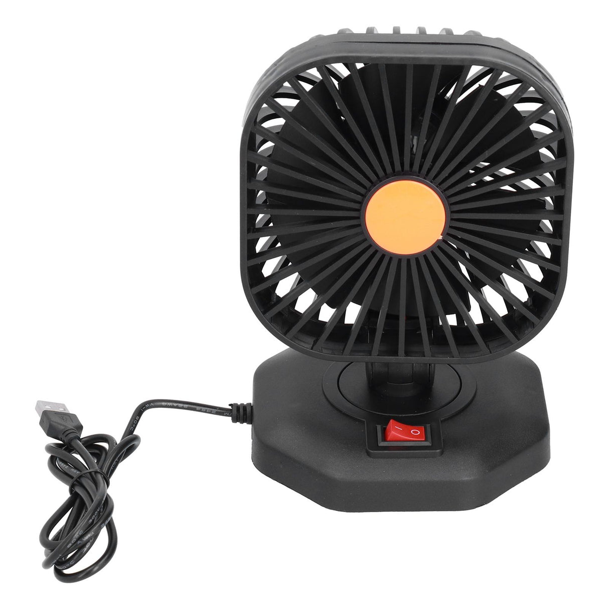 USB Car Fan ABS 360° Rotatable Single Headed USB Charging Mini Car Cooling Fan 5V 2A