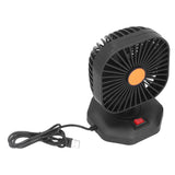 USB Car Fan ABS 360° Rotatable Single Headed USB Charging Mini Car Cooling Fan 5V 2A