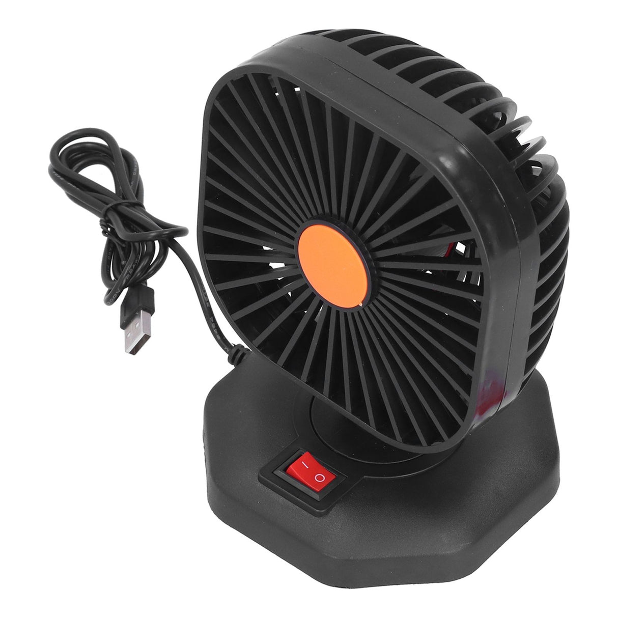 USB Car Fan ABS 360° Rotatable Single Headed USB Charging Mini Car Cooling Fan 5V 2A