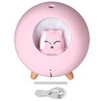Mini Car Air Humidifier Lovely USB Cool Mist Humidifiers for Offices Bedrooms 220 MLPink