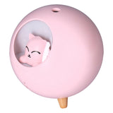 Mini Car Air Humidifier Lovely USB Cool Mist Humidifiers for Offices Bedrooms 220 MLPink - Front View