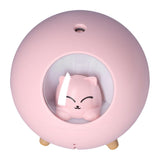 Mini Car Air Humidifier Lovely USB Cool Mist Humidifiers for Offices Bedrooms 220 MLPink - Low Angle