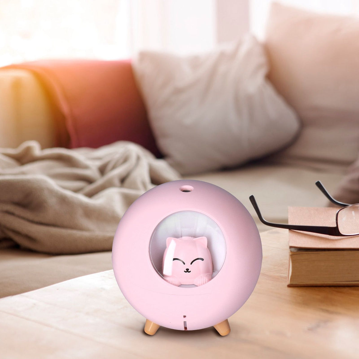 Mini Car Air Humidifier Lovely USB Cool Mist Humidifiers for Offices Bedrooms 220 MLPink