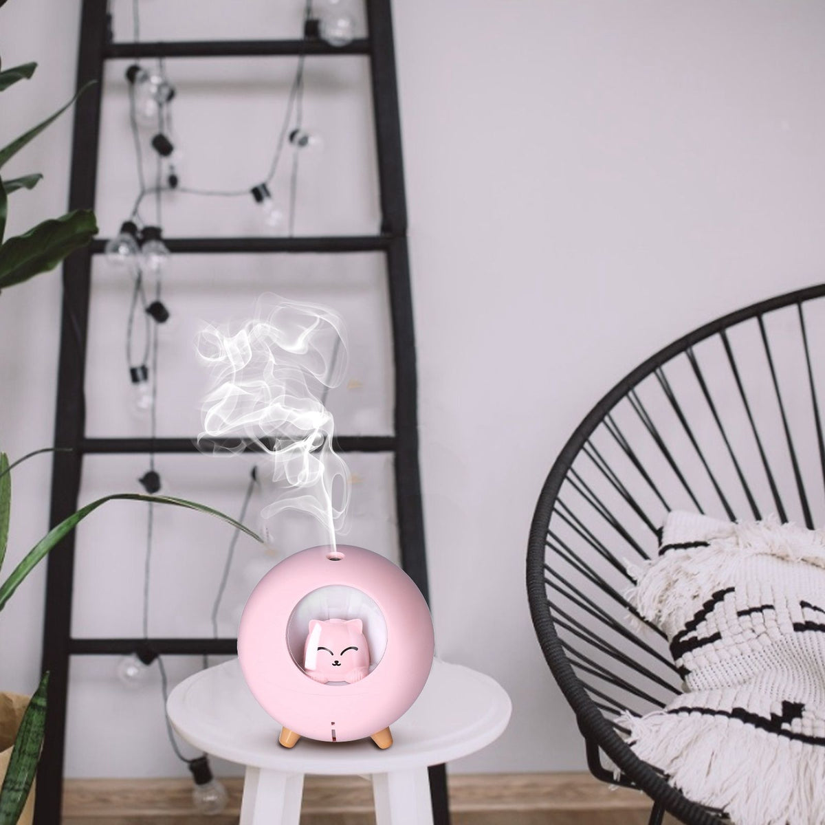 Mini Car Air Humidifier Lovely USB Cool Mist Humidifiers for Offices Bedrooms 220 MLPink
