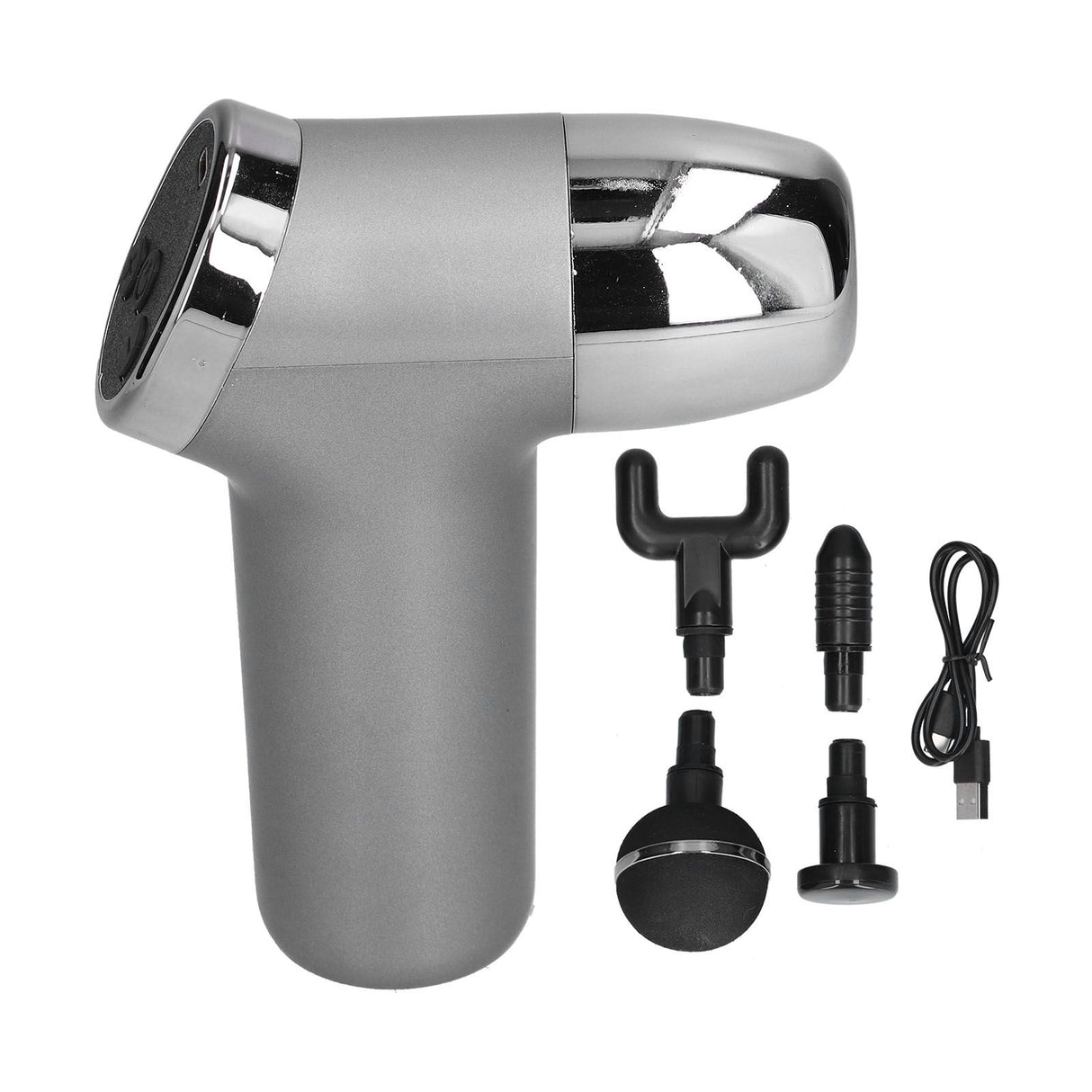 Mini Electric Muscle Massager with 20 Gears Adjustment Vibration Relaxation Equipment USB Charging Gray