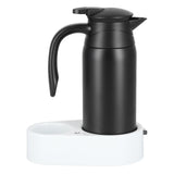 800ml Portable Electric Car Kettles Car Water Dispenser with White Base Silicone Sealing Ring Cover for Travel Boil WaterBlack