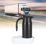 800ml Portable Electric Car Kettles Car Water Dispenser with White Base Silicone Sealing Ring Cover for Travel Boil WaterBlack