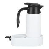 800ml Portable Electric Car Kettles Car Water Dispenser with White Base Silicone Sealing Ring Cover for Travel Boil WaterWhite - 45-Degree Angle