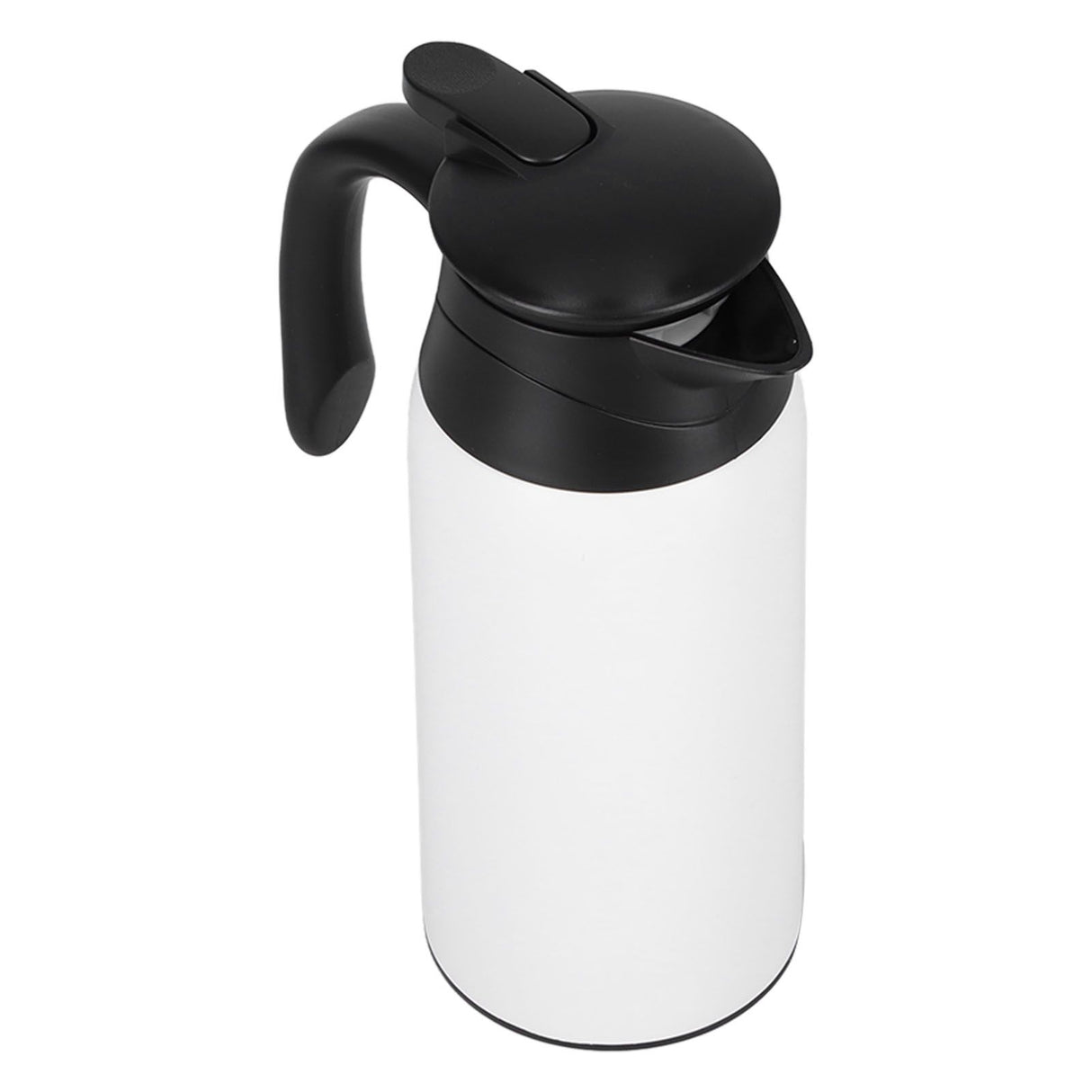 800ml Portable Electric Car Kettles Car Water Dispenser with White Base Silicone Sealing Ring Cover for Travel Boil WaterWhite