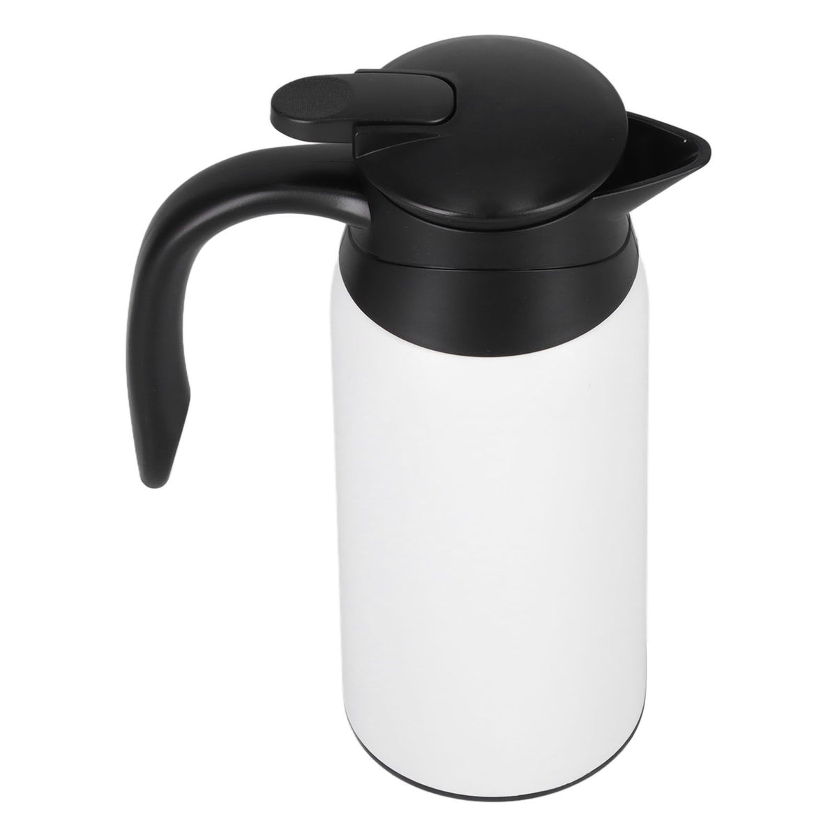 800ml Portable Electric Car Kettles Car Water Dispenser with White Base Silicone Sealing Ring Cover for Travel Boil WaterWhite