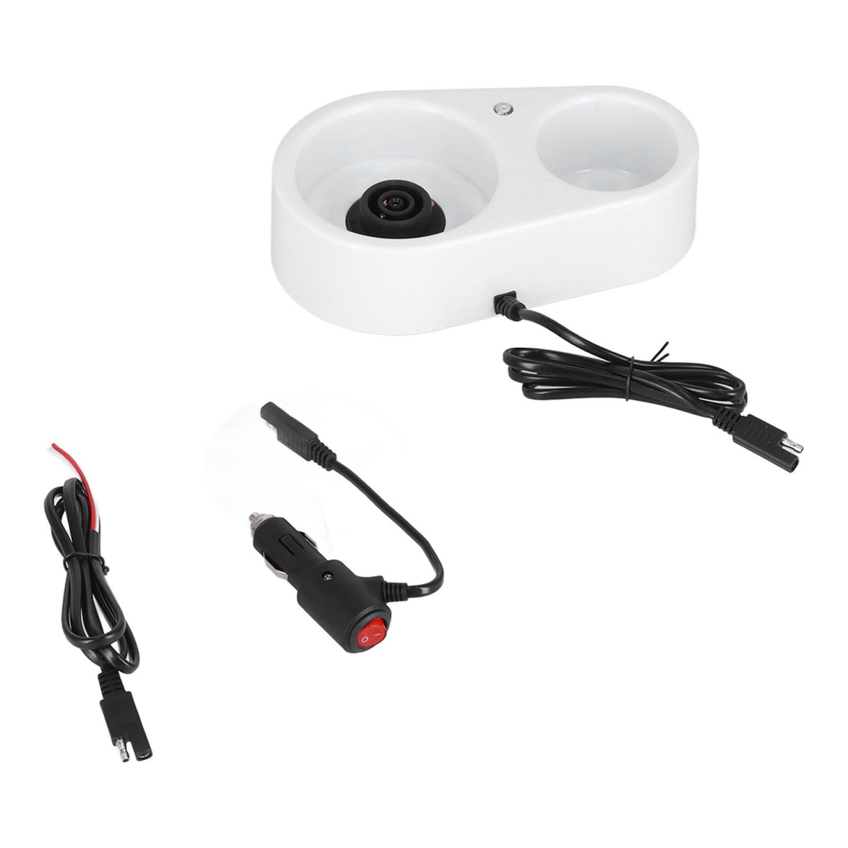 800ml Portable Electric Car Kettles Car Water Dispenser with White Base Silicone Sealing Ring Cover for Travel Boil WaterWhite