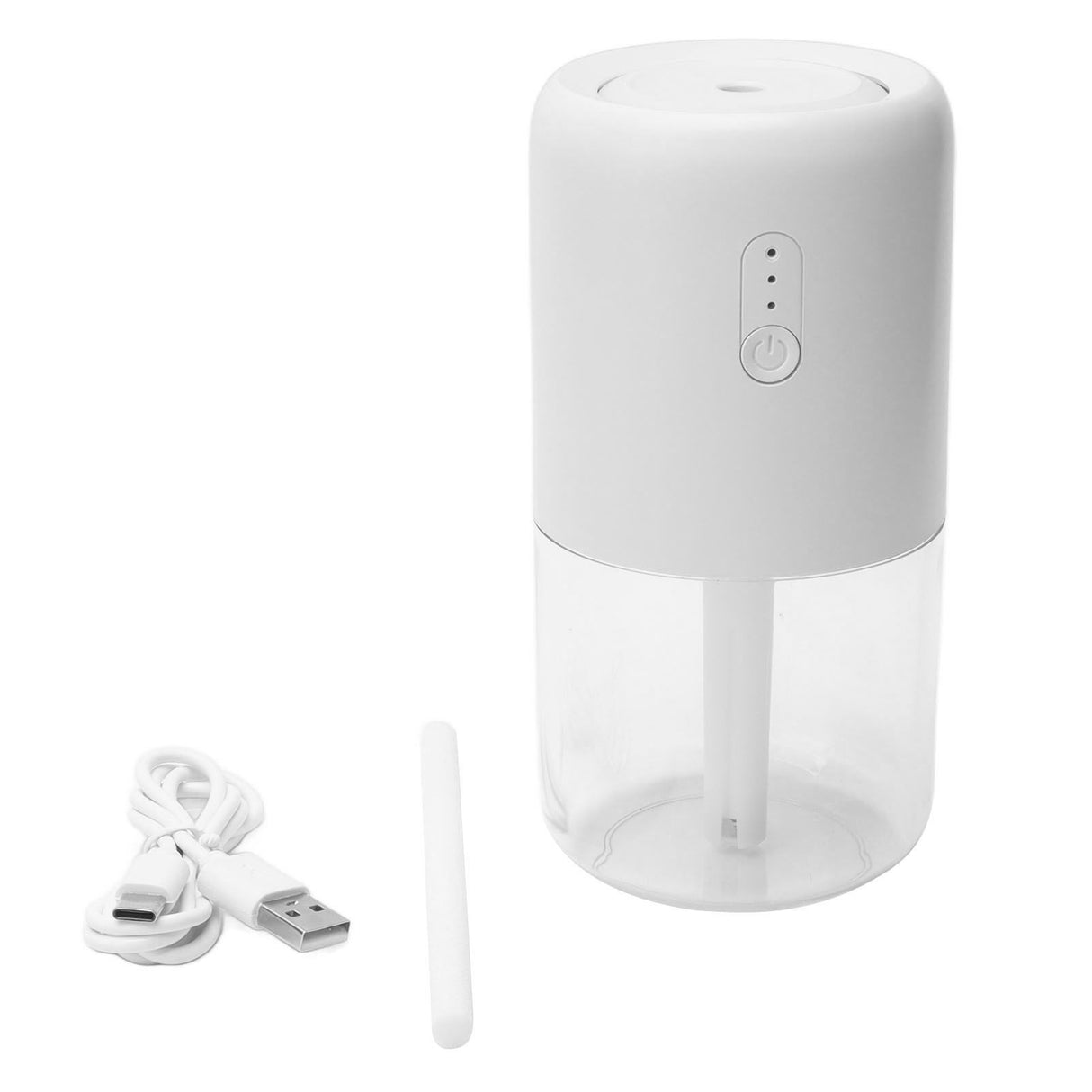 280ml Single Spray Humidifier Small Mist Quiet Operation with Warm Atmosphere Light for Car Home Office DesktopWhite