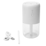 280ml Single Spray Humidifier Small Mist Quiet Operation with Warm Atmosphere Light for Car Home Office DesktopWhite