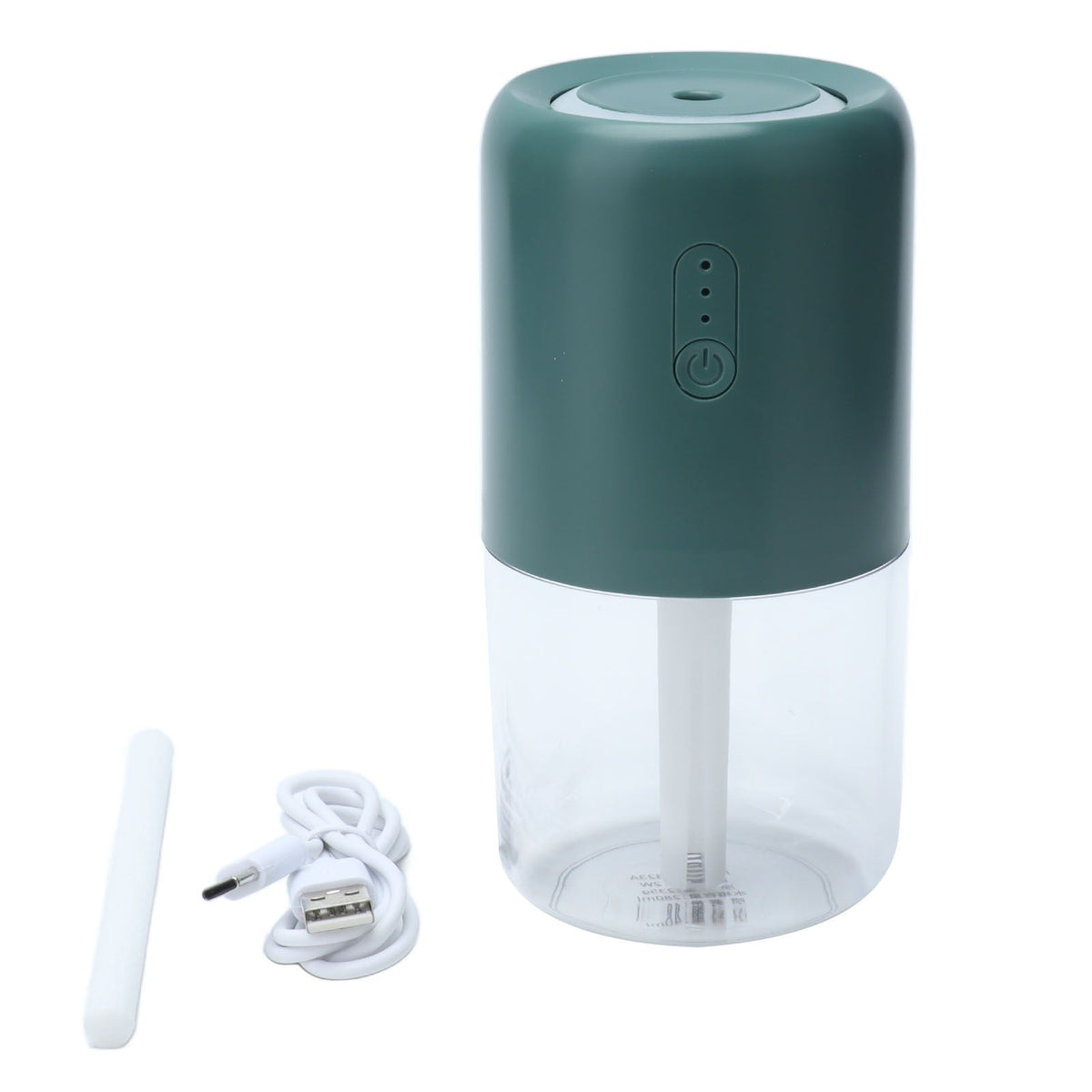 280ml Single Spray Humidifier Small Mist Quiet Operation with Warm Atmosphere Light for Car Home Office DesktopGreen