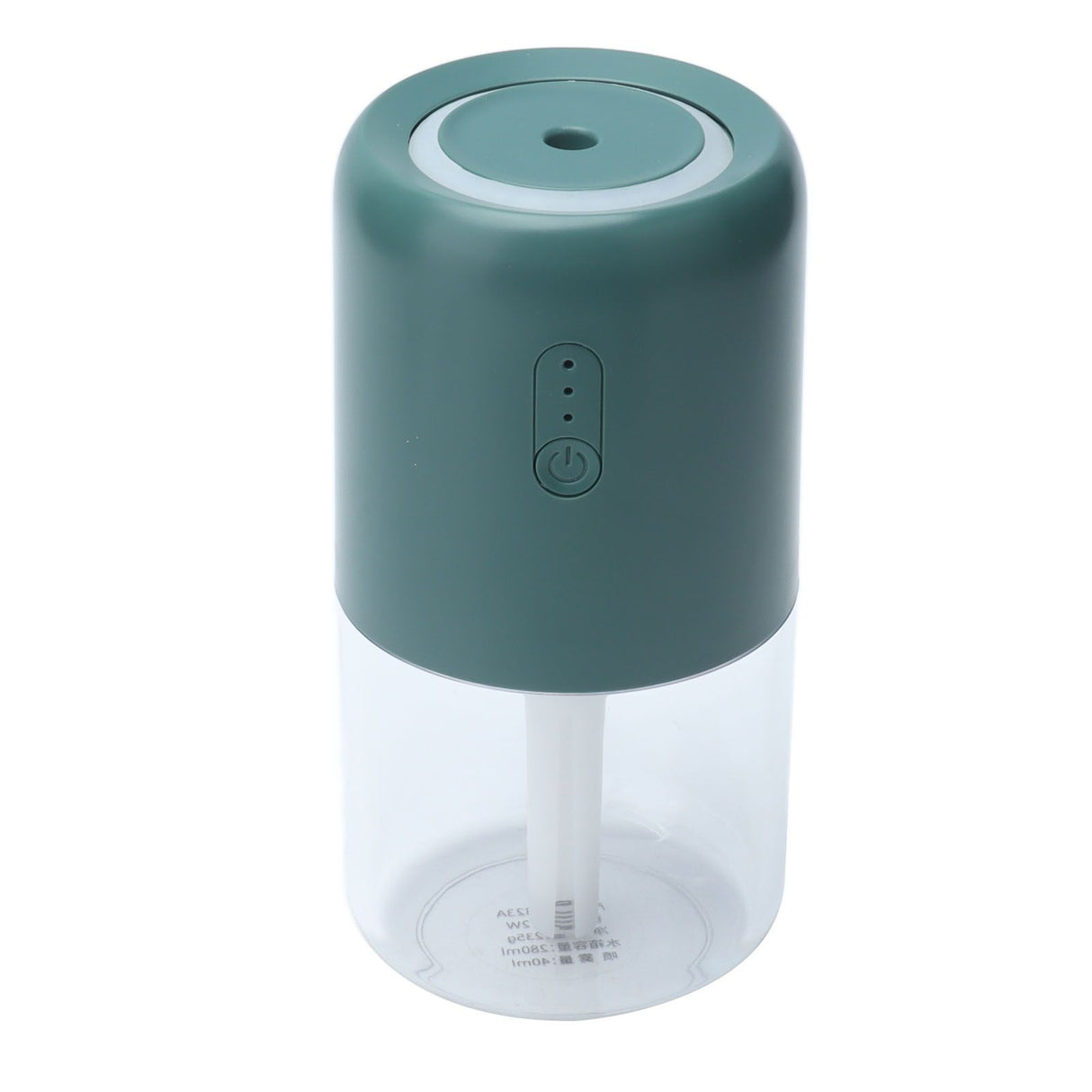 280ml Single Spray Humidifier Small Mist Quiet Operation with Warm Atmosphere Light for Car Home Office DesktopGreen