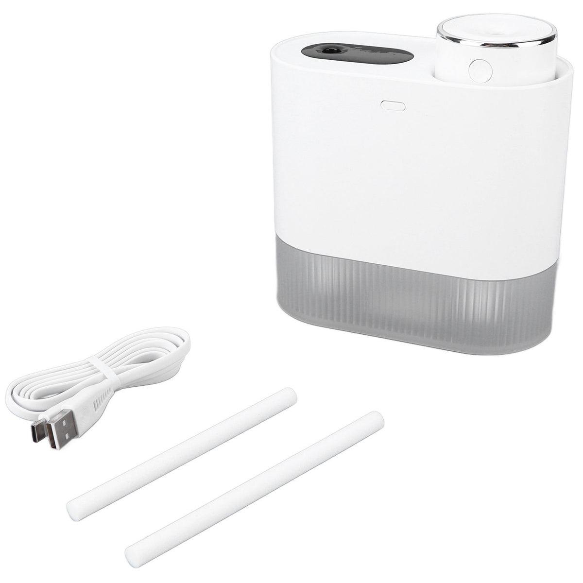 450ml Mini USB Humidifier High Capacity Double Spray Humidifier with Light for Bedroom OfficeWhite