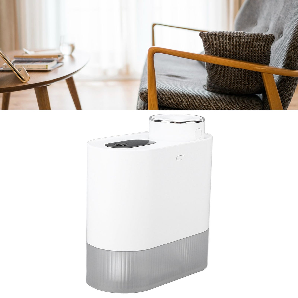 450ml Mini USB Humidifier High Capacity Double Spray Humidifier with Light for Bedroom OfficeWhite
