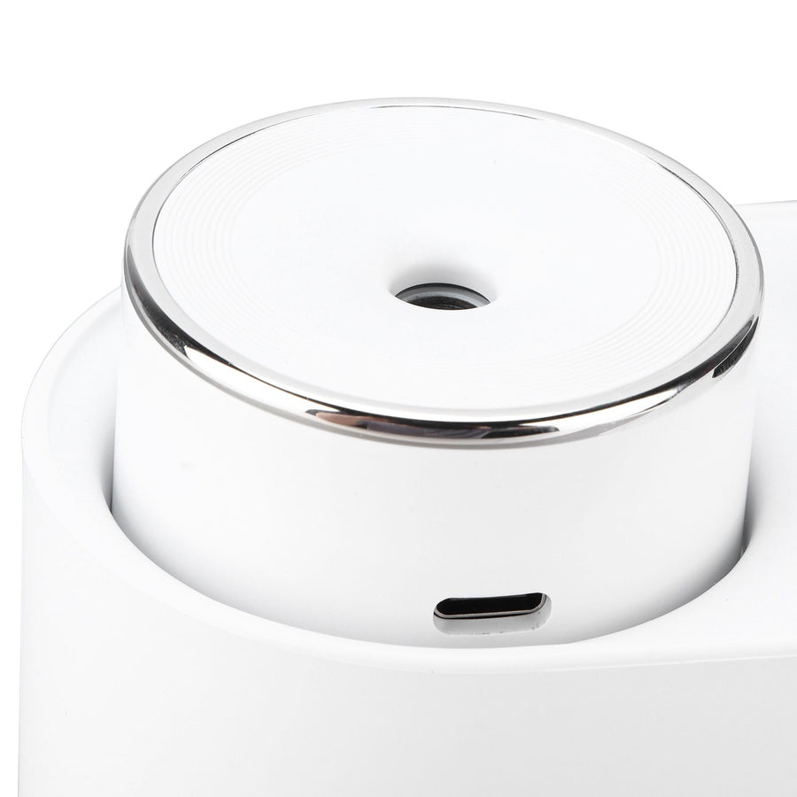 450ml Mini USB Humidifier High Capacity Double Spray Humidifier with Light for Bedroom OfficeWhite
