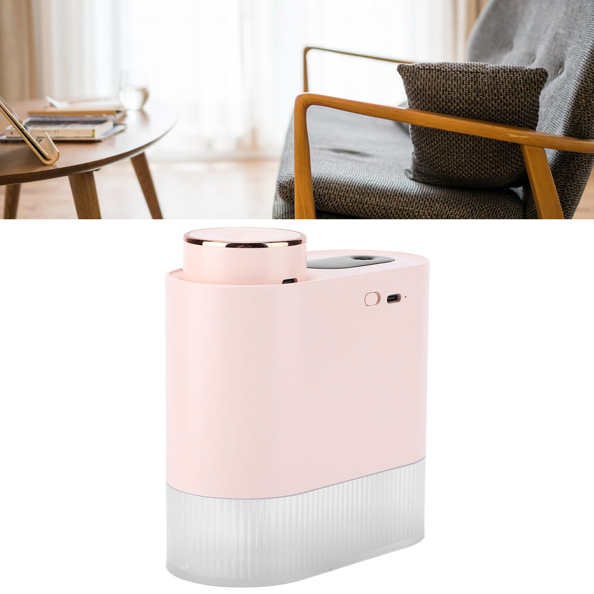 450ml Mini USB Humidifier High Capacity Double Spray Humidifier with Light for Bedroom OfficePink